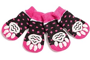 HARFKOKO Pet Heroic Indoor Anti-Rutsch Socken für Hunde und Katzen - 6 Größen von S bis 3XL für kleine-riesige Tiere - Pfotenschutz und Traktion Dank Silikon-Gel