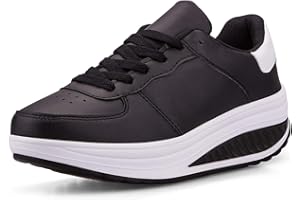 QZBAOSHU Mujer Adelgazar Zapatos Sneakers para Caminar Zapatillas Aptitud Cuña Plateadoforma Zapatos