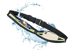 AiQInu midjeväska män och kvinnor, Grön, 20.5 cm (L) x 4 cm (W) x Adjustable (60-110 cm), löpbä