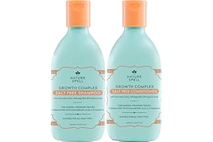 Nature Spell Hair Growth Complex Shampoo and Conditioner Set, Nourishing and Strengthening, Infused with Hyaluronic Acid and Vitamin B5, For All Hair Types, Vegan, Pack of 2, 300ml Each