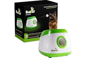 Climsom Lanciatore Automatico di Palline per Cani Ballouf Deluxe Include 6 Palline - Durata della Batteria di 6 Ore - Telecomando Incluso - 3 Impostazioni di Distanza