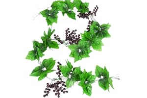 Ruikcoll Künstliche Trauben, Künstliche Weinreben mit Trauben, KüNstliche Weintrauben Reben,Trauben Spieße, Weintrauben deko, für Heim Garten Dekoration, 5 PCS Künstliche Kunststoff Traube