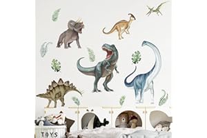 decalmile Pegatinas de Pared Dinosaurios Infantiles Vinilos Decorativos Tropicales Animales Adhesivos Pared Habitación Bebés Guardería Dormitorio