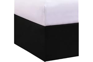Bed Maker's Never Lift Your Mattress Wrap Around Bed Skirt Classic Style Low Maintenance Wrinkle Resistant Fabric Traditional 14 Inch Drop Length, Twin, Black