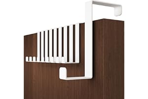 Menz Over Door Hanger – 10 pcs. in White - Coat Hooks 3.6 cm (1.4") + 4.6 cm (1.8") - Over Door Hook for Hanging Clothes, Coat Rack