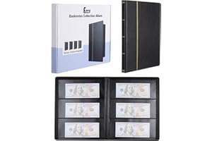 Fippy 60 Pochettes Album Billet de Banque Collection, Album pour Billets de Banque, Classeur pour Billets de Banque Collection Billets, Timbres Touristique