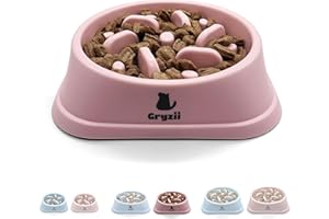 GRYZII Antischlingnapf Hunde | Langsam und gesund Futterung, Verdauungsfördernd, Anti-Erbrechen Schlingnapf, rutschfest Standfuß, Hundenapf, Fressnapf, Mittelgroßer Hund (Rosa, Mittelgroßer Hund)