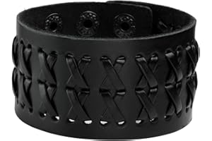 MILAKOO Lot de bracelets réglables en cuir unisexe avec clous en métal style biker
