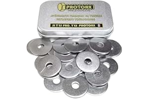 PROTORX Rondelles Metal Inox M6 : Boite 30pcs Extra Large (Diam.int = 6,4mm x Diam.ext = 24mm) Plate Type "LL" en Acier Inoxydable A2 | Carrossier Bricolage Réparation | Anti-Corrosion Exterieur-Interieur