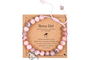 TIESOME Bransoletka z zawieszką w kształcie konia, bransoletki z końmi, prezenty urodzinowy dla kobiet, przyjaciół, którzy kochają konie, na urodziny, święta