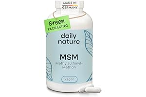 ‎DAILYNATURE dailynature MSM Kapseln hochdosiert | 1600 mg MSM Pulver pro Tagesdosis | 365 Kapseln | Nahrungsergänzungsmittel mit Methylsulfonylmethan | vegan & ohne Zusätze | glutenfrei | laktosefrei