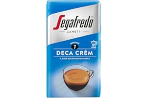 Segafredo Zanetti Caffè Macinato Deca Crèm (Confezione da 250 Grammi) - Adatto per Moka - Il Buon Decaffeinato Naturale, Aroma dolce, Linea Le Classiche