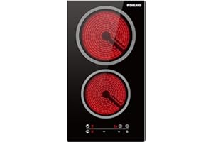 GASLAND CH30BF Placa de Cocción Vitrocerámica Integrable, Placa de Cerámica Eléctrica de 30cm - Placa 3000W, 2 Zonas, Negra, Integrada, Panel Táctil, (Sin enchufe)