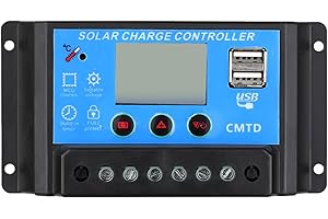 VIASOLAR Regulador Solar de 20A 12V/24V con Display y 2 USB LCD