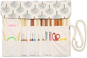 Teamoy Rouleau de Rangement pour Aiguilles à Crochet et Accessoires - Trousse d’Organisateur pour Kit De Tricot, Léger et Facile à Porter pour Voyager (Pas Accessoires Inclus), 14 Pouce, Arbre
