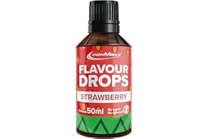 IronMaxx Flavour Drops - Fraise 50ml | sans calories et sans sucre | gouttes aromatiques véganes pour sucrer les aliments | bouchon avec pipette pratique