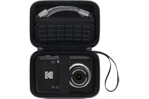 Canboc étui de Transport pour Kodak PIXPRO FZ45 / FZ55 16 MP caméra numérique, FZ45 vidéo Vlogging Sac de caméra, câble de Poche en Maille, Carte SD, Noir (étui Seulement)