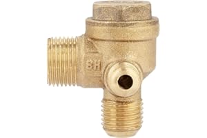 SORANDY Brass Check Valve, Non-Return Lightweight Air Compressor Check Valve, 3-Port for Central Pneumatic Air Compressor Industrial Use