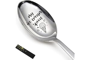 YTNONT My Ice Cream Spoon - Funny Engraved Stainless Steel Spoon for Ice Cream Lovers, Women, Men, Kids Birthdays, Valentine's Day, Christmas, Father's Day Gift