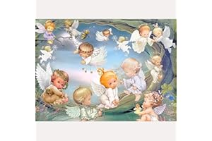 Bimkole 5D Diamond Painting DIY Kits Ange, Herbe De Guirlande Broderie Diamant Kits De Broderie Au Point De Croix Strass Rond Résine Peinture Décor à La Maison, (30x40 cm)