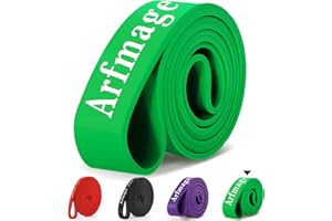 Arfmaget Bandas de Resistencia,Bandas Elasticas Musculacion Set con Pull Up Bands,2 Manija,1 Anclaje de Puerta,1 Protectoras,Bandas Elásticas de Caucho Natural para Entrenamiento