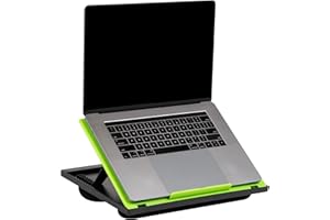 Mind Reader Supporto per computer portatile, vassoio da letto, pieghevole, cuscino, portatile, dormitorio, plastica, 37,5 cm L x 27,9 cm L x 18,5 cm H, verde