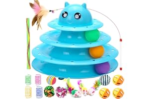 Pawsayes Kit Jouet Chat 17 Pièces - Labyrinthe 3 Couches, Balles et Jouets Interactifs pour Chaton