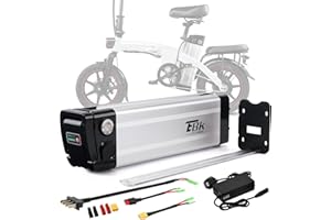 Ebkrides 36V 10AH Ebike Battery, Electric Folding Bike Battery Replacement Silverfish Removable Lithium-Ion Bicycle Battery with Charger, 4 Pins Discharge Port for 200W 250W 350W Motor Electric Bike