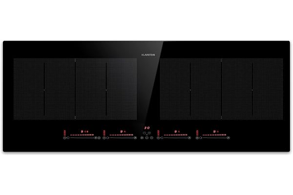 Klarstein plaque de cuisson à induction 4 plaques vitrocéramique 90 cm 7200 W contrôle tactile surchauffe