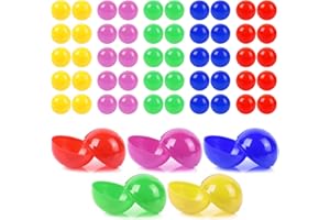 Gsrhzd Plastikkugeln zum Befüllen, 50 Stück Kugeln zum Befüllen, 4CM Lotterie Bälle, Bälle zum Öffnen Befüllen, Bunt Bingo Kugeln, Teilbare Plastikkugeln, für Party Event Requisiten (5 Farbe)