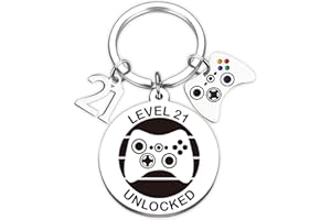 Aurmonigo Happy Birthday Gifts Keyring - Gaming Engraved Keychain for 13th 16th 18th 21st Birthdays, Keepsake Presents from Family and Best Friends