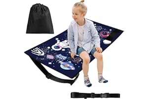 BAIFULAI Extension de siège d'avion pour enfant - 77 x 44 cm - Rallonge de siège portable en avion pour enfant - Lit d'avion pour enfants - Ciel étoilé - Bleu