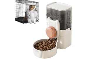 Kirdume Mangeoire Automatique pour Cage - Distributeur d'eau pour Cage pour Chien | Recharge Automatique Hang Pet Cage Feeder pour Petits Animaux Chats Chiots Furets Lapin Mangeoire Automatique