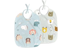 Nombear Baberos Bebe Impermeables - Baberos Impermeables para Bebés de 6 a 12 Meses, Babete Impermeável Bebe, Babero para Comida de Bebé, Delantal para Bebé, Paquete de 1
