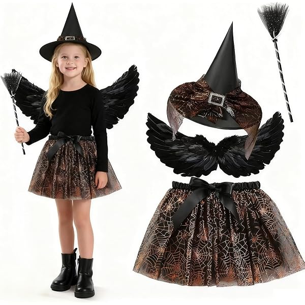Hifot 3 Pièces Deguisement Halloween Enfant,Toile Araignée