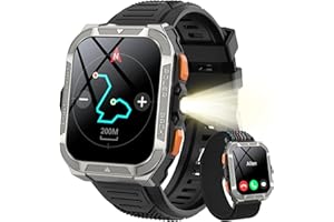 Blackview Smartwatch Herren mit GPS/Kompass/Bluetooth-Anrufe/LED-Beleuchtung/ChatGPT/Übersetzer, Sportuhr mit 100+ Sportmodi-Puls-Schlaf-Schritte-Kalorien-Kilometer-Monitor, Fitnessuhr für Android iOS