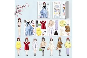 DOANDCAN Magnetic Dress Up Baby Paper Dolls, Magnetic Princess Dress Up Paper Doll Set, Magnet Dress Up Games for 3+ Year Old Girls Toddler (F)