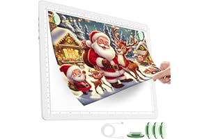 TOHETO Rechargeable A4 Light Pad for Diamond Painting, Ultra Bright Tracing Light Box for Drawing, Wireless Lightbox for Tracing and Drawing, Cordless Diamond Art Light Board for Sketching (White)