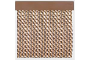 Cortinas Exterior Puerta de Cordon | Tiras Plastico PVC y Barra Aluminio | Ideal para Terraza y Porche | Antimoscas | Beige-Marrón Claro | 210 * 90