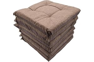 IL DOLCE STILE DELLA TUA CASA Juego de cocina con 6 cojines para silla de color liso, 4 puntos, acolchado y grosor de 5 cm, fabricado en Italia (marrón)
