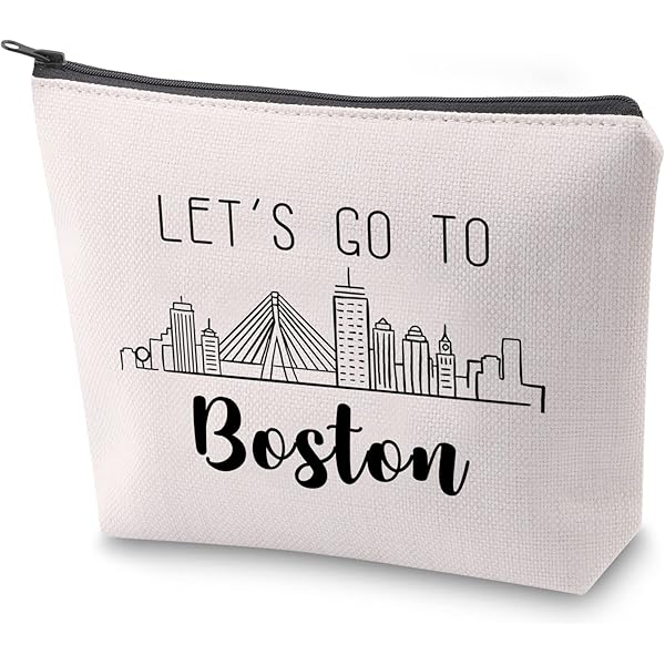 BLUPARK Make-up-Tasche „Massachusetts“ – Reise-Kosmetiktasche Mit Boston-Design