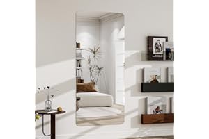 Koonmi Specchio continuo in acrilico, 165 x 60 cm, rettangolare, angoli arrotondati, senza cornice, vetro monoblocco, anti-esplosione, adatto per molte pareti dietro porte