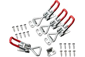 MAIXINNEW 4 Piezas Abrazaderas de Palanca Regulable, Cierre de Palanca de Metal Pequeño, Abrazadera de Pestillo con Tornillo de Montaje, para Puerta y Gabinete