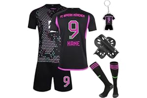 Heartsking Football Kits for Kids, 2023/24 Home Away Soccer Jerseys New Kids Football Kits Boys Girls,Football Training Shirts Shorts Socks Guard Plate and Keychain,Gifts for Children