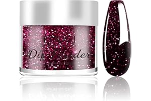 ‎EODCI 1 Oz/28g Dipping Powder Nails Set, Eodci Dip Pulver Nagel Starter Kit Wine Red Dipping Powder Acryl Nail Puder Glitzer Powder für Nails Art Maniküre DIY Salon