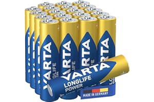 VARTA Piles AAA, lot de 20, Longlife Power, Alcalines, 1,5V, pour jouets, souris sans fil, lampes de poche, Made in Germany