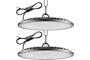 HONDONY 2Pack 500W UFO LED High Bay Light, Hallenstrahler 50000LM, 6500K Kaltweiß UFO LED Werkstattlampe, IP67 Wasserdichte Industrielampe High Bay Licht für Fabriken,Garage,Lagerhaus