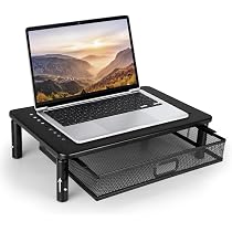 Supporto Per Monitor Regolabile In Metallo | 3 Altezze | Piattaforma Ventilata 37x23 Cm | LOTEYIKE