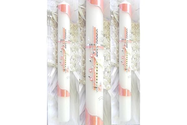 Cierge de baptême ou de communion pour enfant 400/40 mm VT-32 avecaccessoire pour personnalisation.