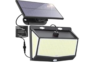 Anmossi Lampy Solarne na Zewnątrz,468 LED Solarny Kinkiet z Czujnikiem Ruchu,3 Oświetlenie Tryby,Kąt Świecenia 270°,Wodoodporna Lampa Słoneczna IP65,do Garażu,Ogrodu,Ścieżki